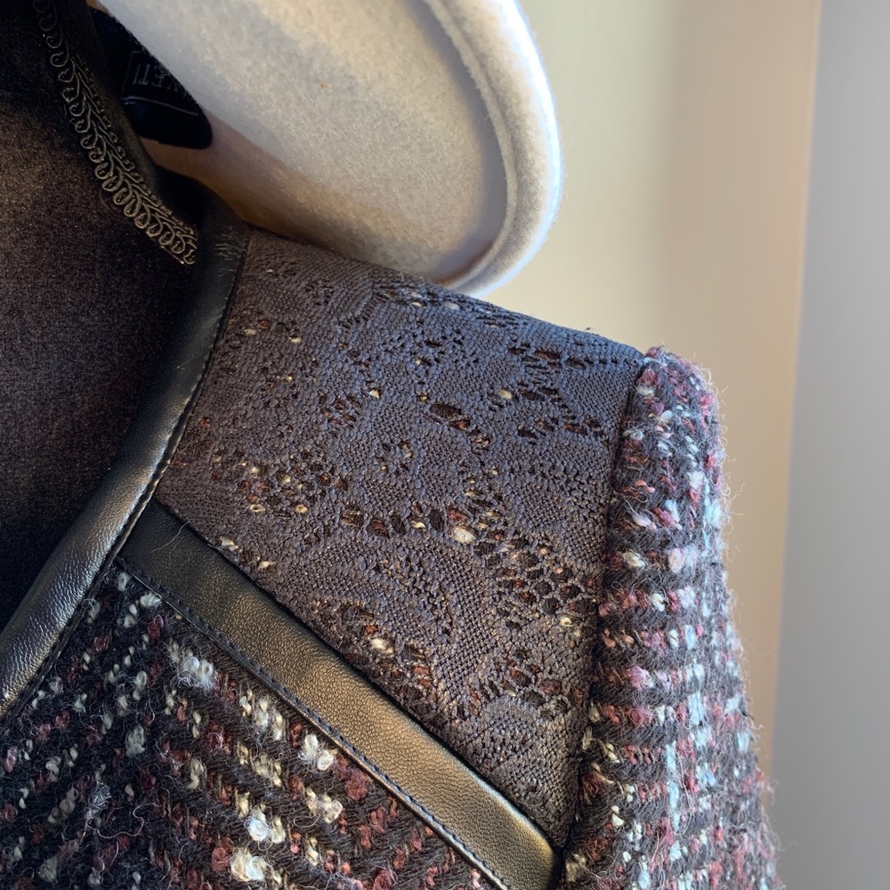 Hinge Jacket Black/Grey/Mauve Wool & Faux Leather - Picture 12 of 12